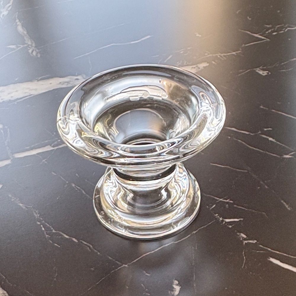 Clear Glass Pedestal Candle Holder - Home Art